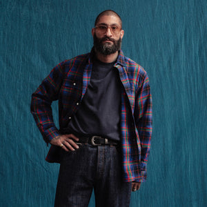 Dubbleware - HERITAGE CHECK WORK SHIRT - BLUE/RED-MIX -  - Alternative View 1