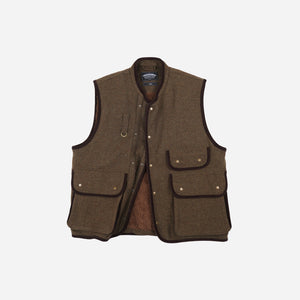 Frizmworks - Frizmworks Herringbone Wool Hunting Vest - Brown Green -  - Main Front View