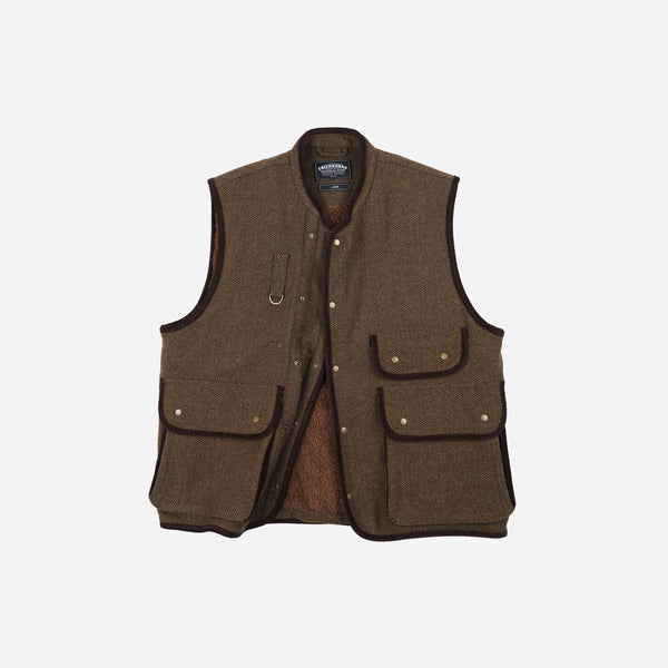 Frizmworks Herringbone Wool Hunting Vest - Brown Green