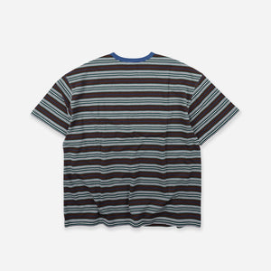 Frizmworks - HORIZON STRIPE HALF T-SHIRT - BROWN -  - Alternative View 1