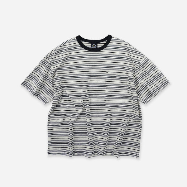 HORIZON STRIPE HALF T-SHIRT - OATMEAL