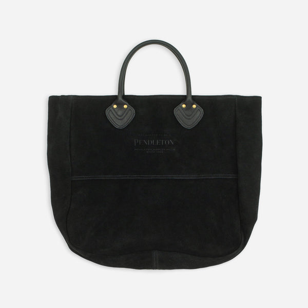 SUEDE TOTE BAG - BLACK