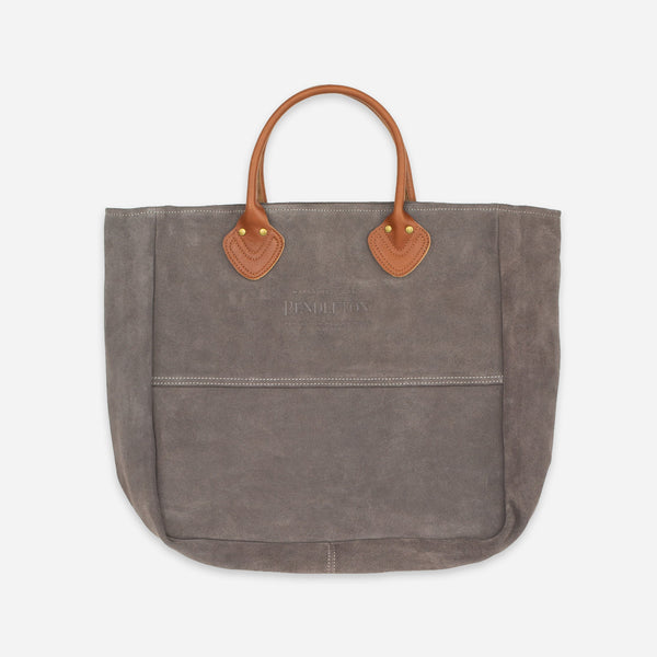 SUEDE TOTE BAG - BROWN