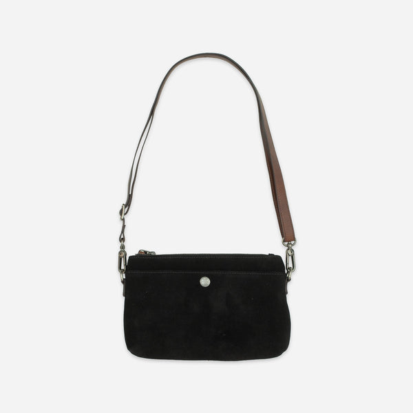SUEDE SLING BAG - BLACK