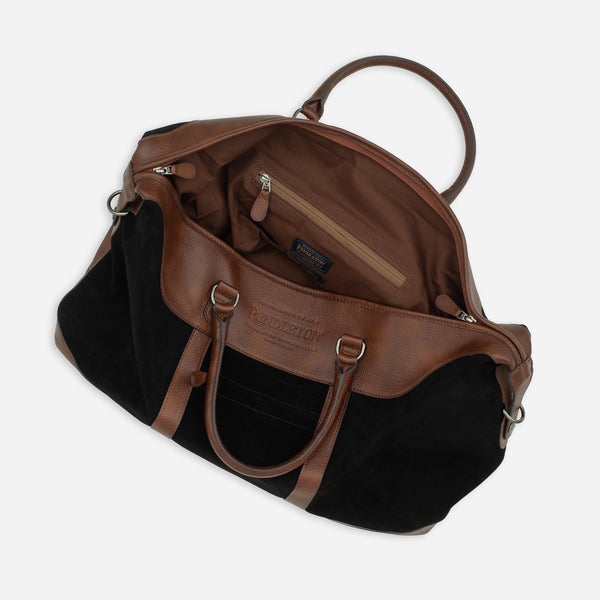 SUEDE WEEKEND BAG - BLACK