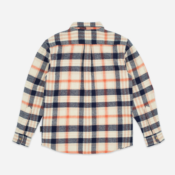 BIG POCKET FLANNEL SHIRT - SILVER LINING/ORANGE-BLUE