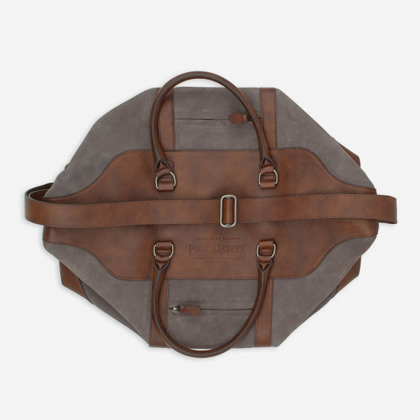 SUEDE WEEKEND BAG - BROWN