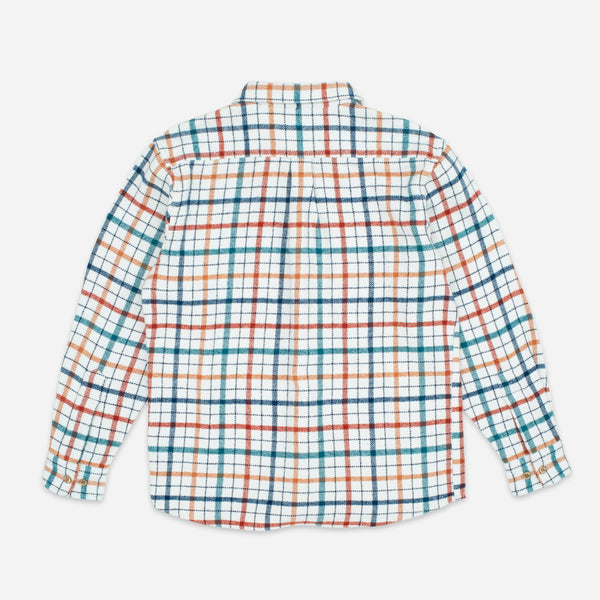 BIG POCKET FLANNEL SHIRT - SAXONY BLUE/WHITE-RED