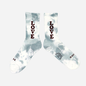 Rostersox - TIE DYE LOVE SOCK - BLUE -  - Main Front View