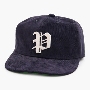 Poten - DYED CORDUROY CAP - NAVY -  - Main Front View