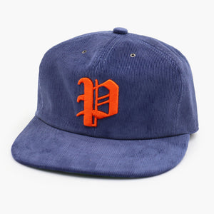 Poten - DYED CORDUROY CAP - BLUE -  - Main Front View