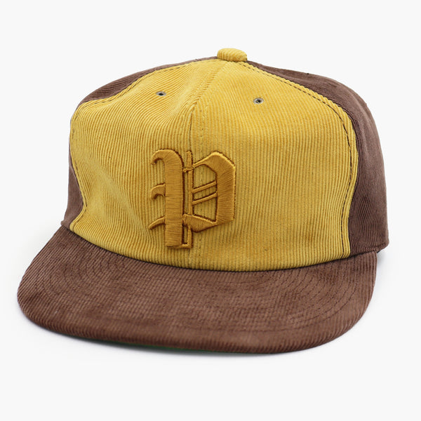 DYED CORDUROY CAP - BROWN/YELLOW
