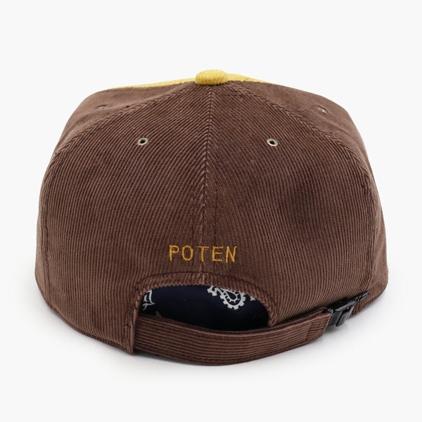 DYED CORDUROY CAP - BROWN/YELLOW