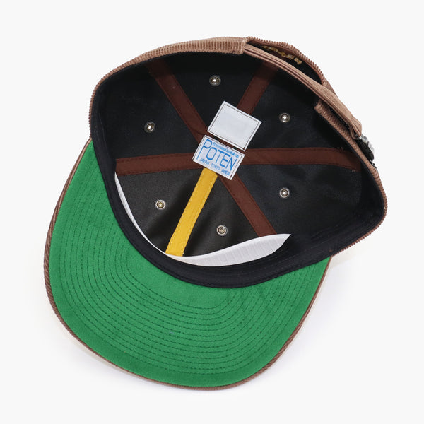DYED CORDUROY CAP - BROWN/YELLOW