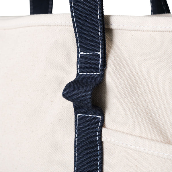 CAFE TOTE CANVAS - ECRU / NAVY