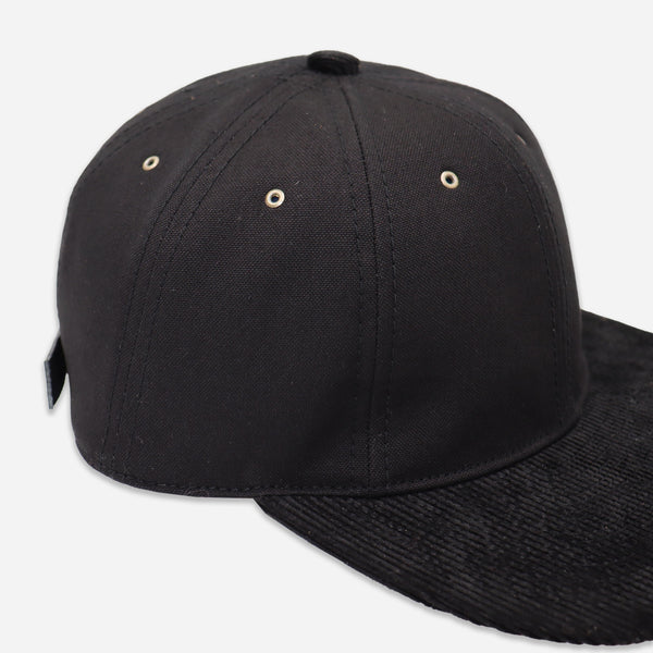 WORK CANVAS/CORD CAP - BLACK