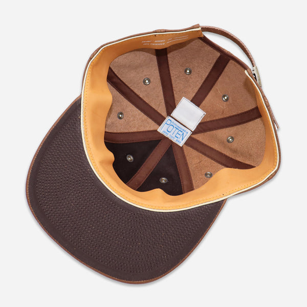 LEATHER CAP - BROWN
