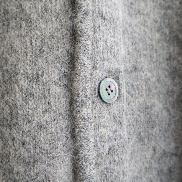 SHAGGY PLAIN MOHAIR CARDIGAN - BEIGE