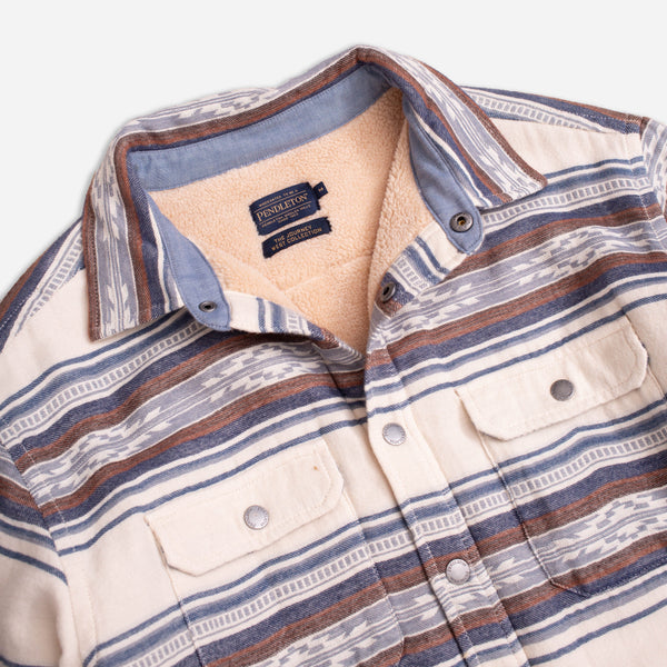 BAY CITY SHERPA LINED OVERSHIRT - SALTILLO STRIPE