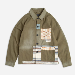 Pendleton EU - PATCHWORK CHORE JACKET - OLIVE -  - Main Front View