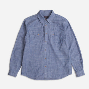 Pendleton - NEEDLEWORK CHANDLER CHAMBRAY SHIRT - INDIGO -  - Main Front View