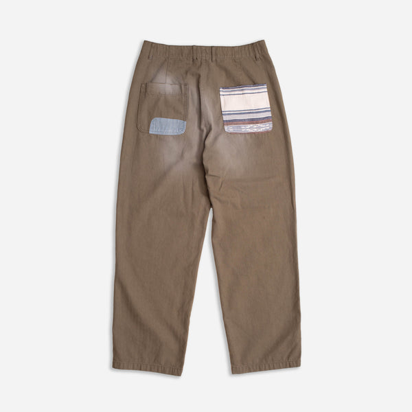 PATCHWORK FATIGUE WORK PANT - OLIVE