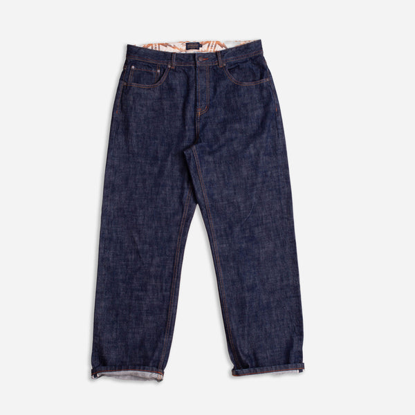 NEEDLEWORK SELVEDGE STRAIGHT CUT DENIM JEANS - INDIGO