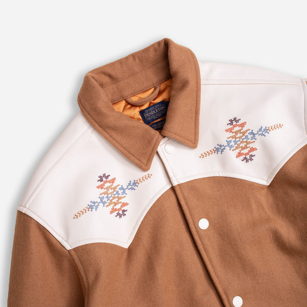 WESTERN BLOUSON VARSITY JACKET - BROWN SUGAR