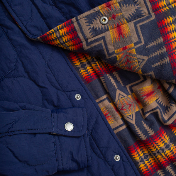 REVERSIBLE QUILTED OVERSHIRT - HARDING NAVY