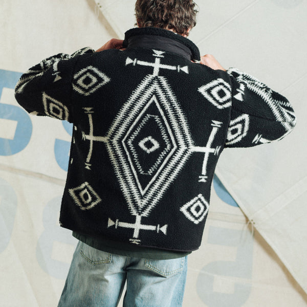 JACQUARD SHERPA FLEECE JACKET - LOS OJOS