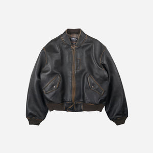 Frizmworks - Frizmworks Lambskin Flight Jacket - Washed Brown -  - Main Front View