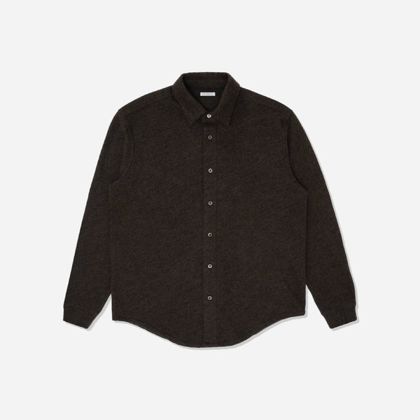 Lady White Crater Wool Button Up - Brown