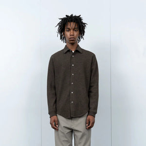 Lady White Co. - Lady White Crater Wool Button Up - Brown -  - Alternative View 1