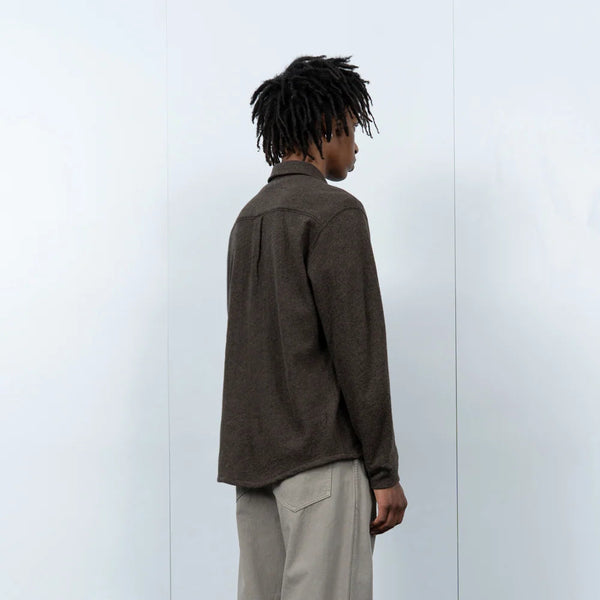 Lady White Crater Wool Button Up - Brown