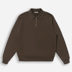 Lady White Co. - QUARTER ZIP SWEATSHIRT - BLACK OLIVE -  - Main Front View