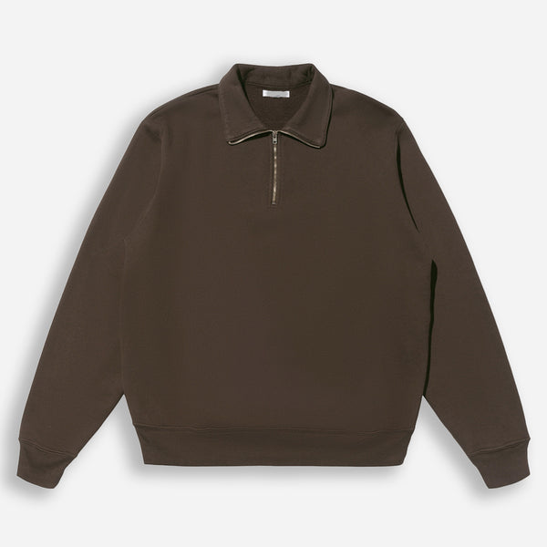 QUARTER ZIP SWEATSHIRT - BLACK OLIVE