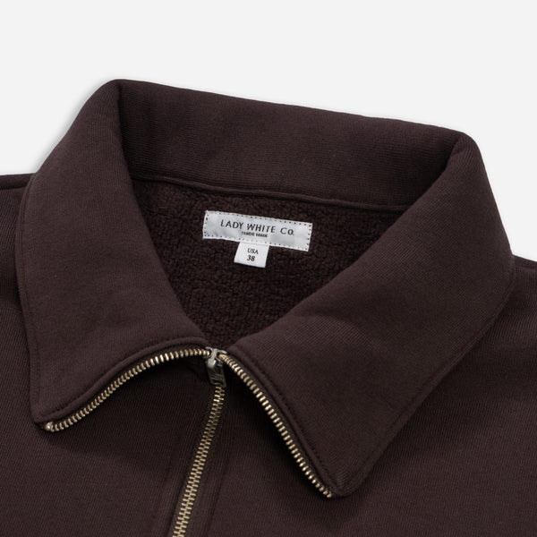 QUARTER ZIP SWEATSHIRT - MUDDY BROWN