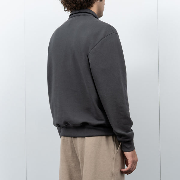 QUARTER ZIP SWEATSHIRT - FADED BLACK
