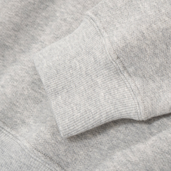 WOOL BLEND QUARTER ZIP SWEATSHIRT - HEATHER GREY