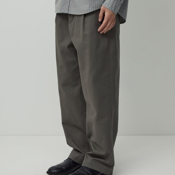 SLOB TWILL 2 PLEAT PANTS - MUD