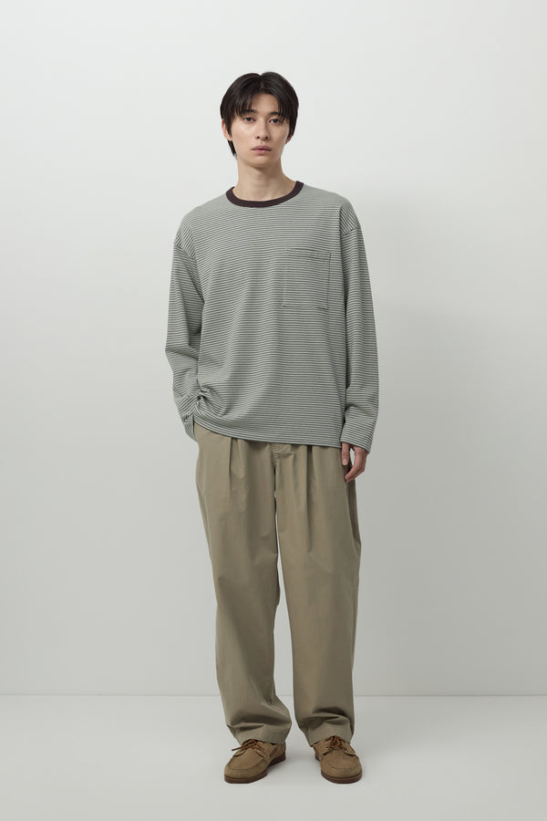 BOX PLEATS PANTS - HUMUS SAND