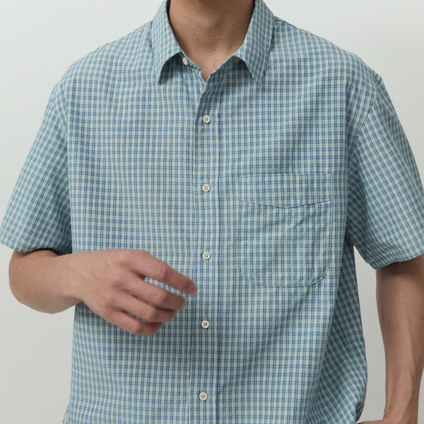 UNIT HALF SHIRT - BLUE CHECK