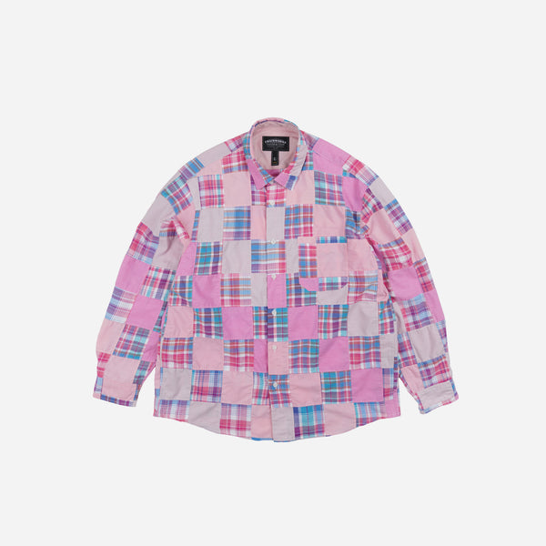 Frizmworks Madras Patchwork Relaxed Shirt - Pink