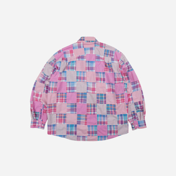 Frizmworks Madras Patchwork Relaxed Shirt - Pink