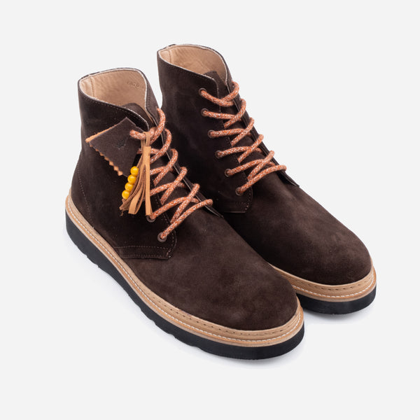 ROUND TOE 7 INCH DESERT BOOT - BROWN