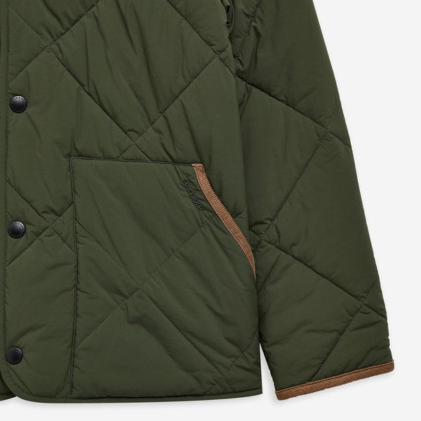 LIDDESDALE SHORT QUILTED JACKET - OLIVE