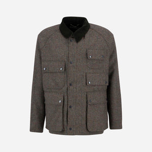 Barbour - EDITOR WOOL JACKET - OLIVE CHECK -  - Main Front View