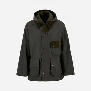 Barbour - SOLWAY WAX HOODED JACKET - OLIVE -  - Main Front View