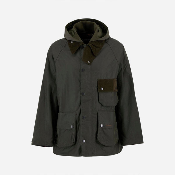 SOLWAY WAX HOODED JACKET - OLIVE