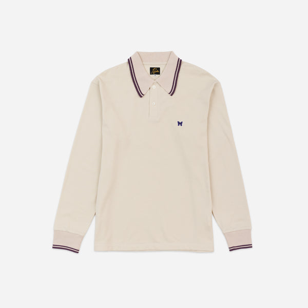 Needles Regular Collar Long Sleeve Polo - Beige